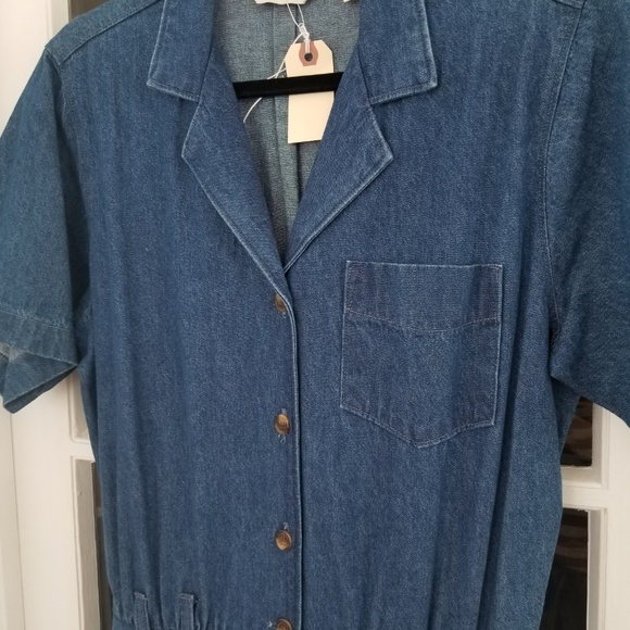 Vintage - Denim Button Down Midi Dress - Picture 4 of 6